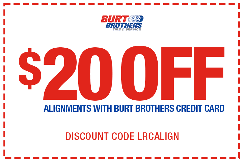 $20 Off Alignments with Burt Brothers Card