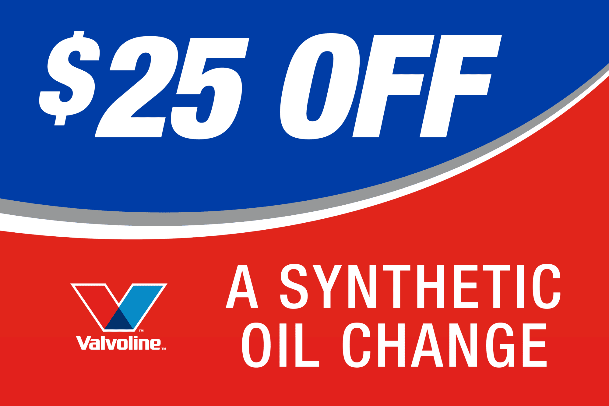 $25 off a synthetic oil change