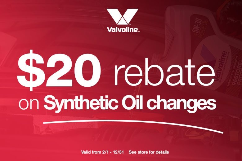 $20 Rebate on Valvoline Synthetic Oil Change