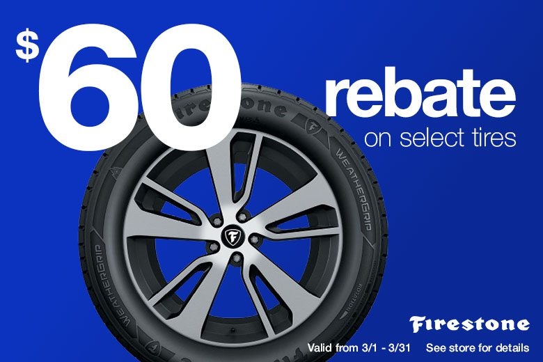 $60 Rebate on Firestone Tires