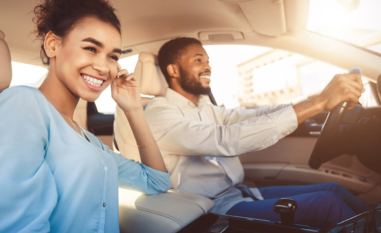 Couple enjoying ride