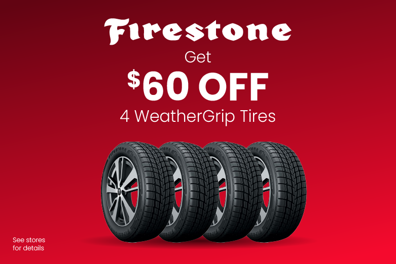 Get $60 OFF 4 WeatherGrip Tires