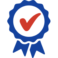 Checkmark inside ribbon icon - Quality & Trust