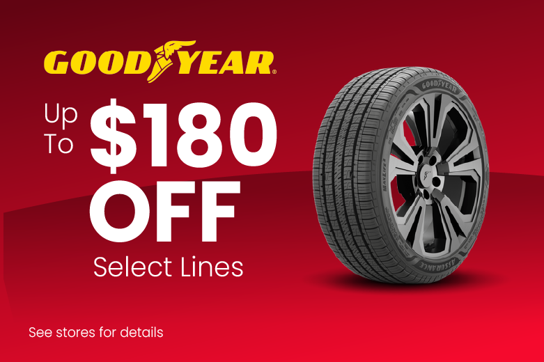 Goodyear: Up to $180 rebate on select lines