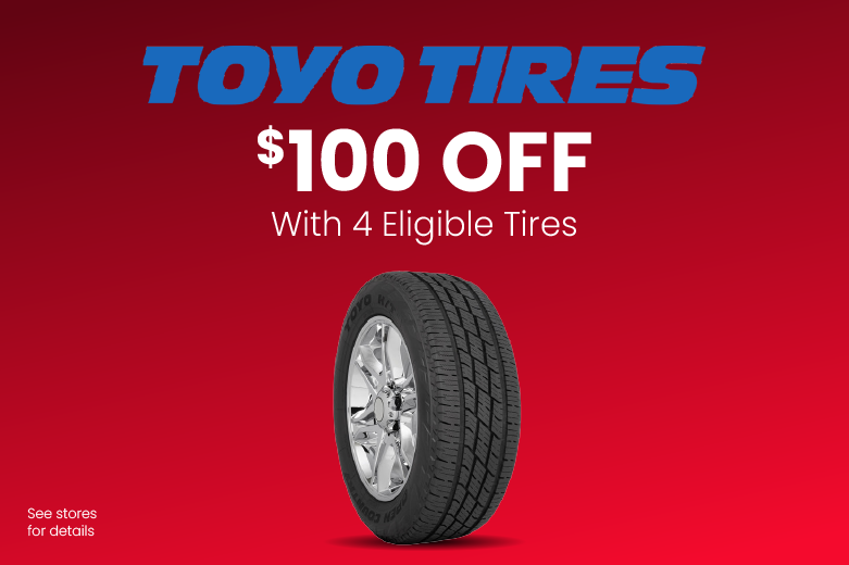$100 Off Toyo Tires with 4 eligible tires
