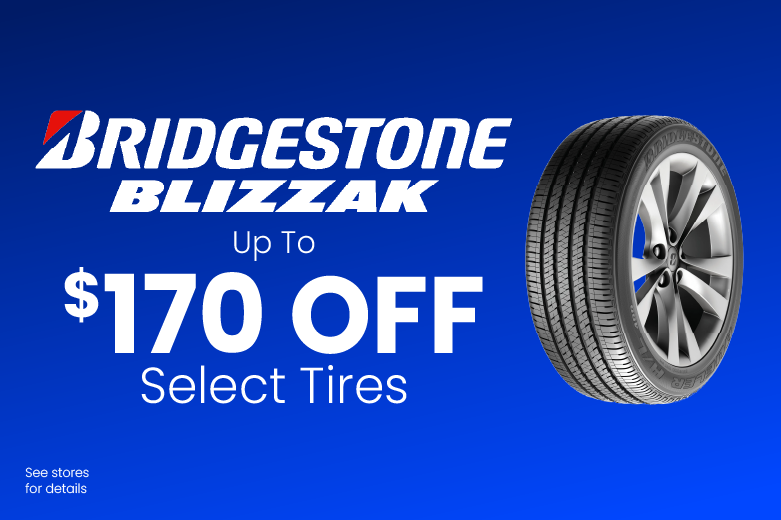 Get $170 OFF Bridgestone Blizzak Tires