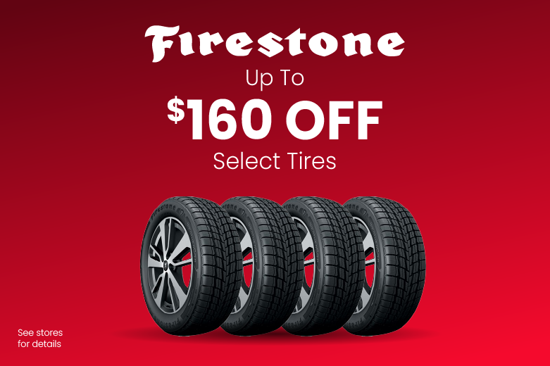 Get up to $160 Off select Firestone Tires